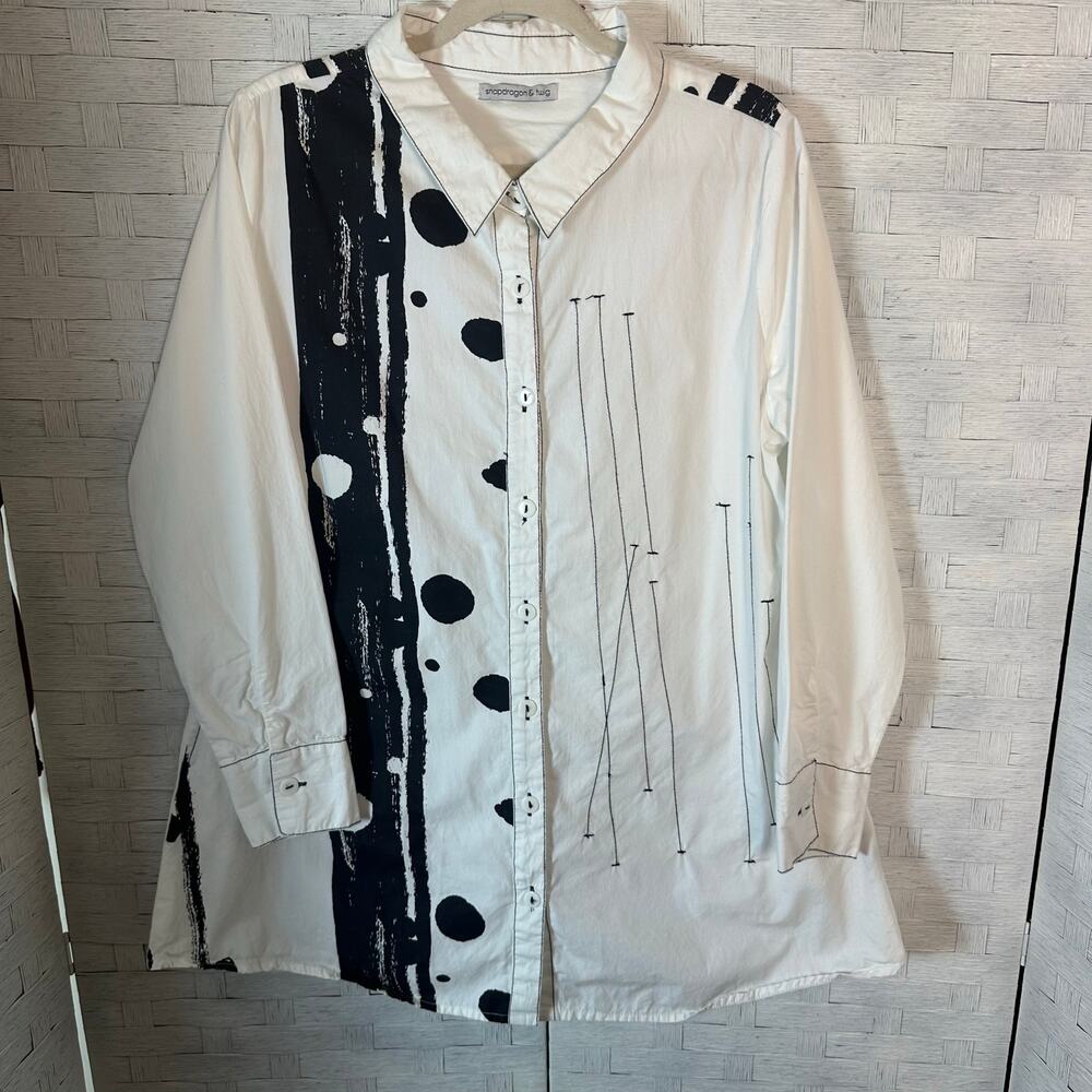 snapdragon &‎ twig women's black white Lagenlook modern packets minimalist mod